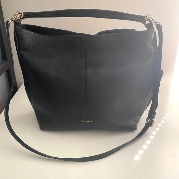 Cole Haan black leather double strap shoulder bag - Picture 6 of 10